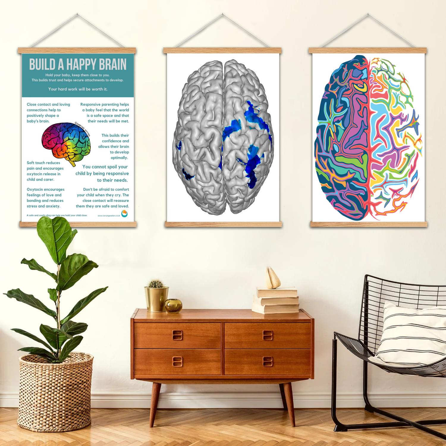Art Print Framed - Gehirn gerahmte Wandmalerei Leinwandkunst Poster, Wandkunst,