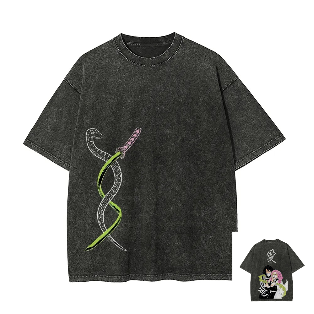 Anime Merchandise Store In Japan - Kimetsu No Yaiba Washed T-Shirt Anime
