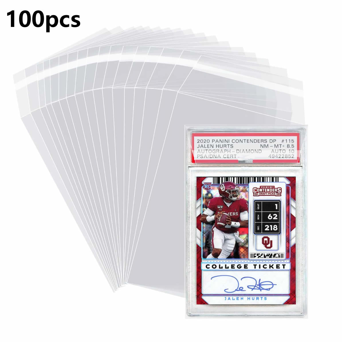 Collector Card Sleeve - 100 Stück Hüllen für Graded Slabs,
