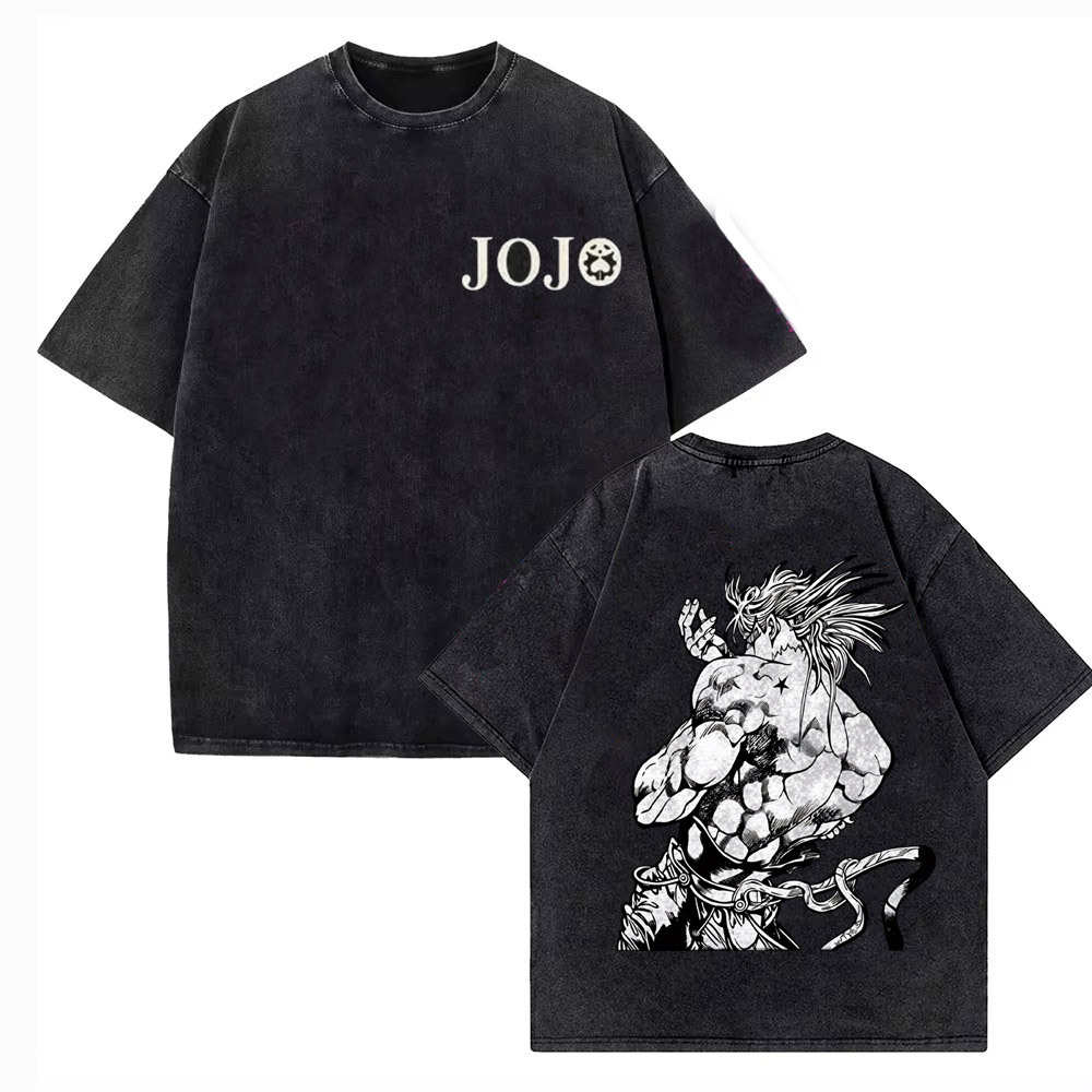 Vintage Washed T-Shirt Herren  – Jojo Anime Merchandise Bewertung und Preis