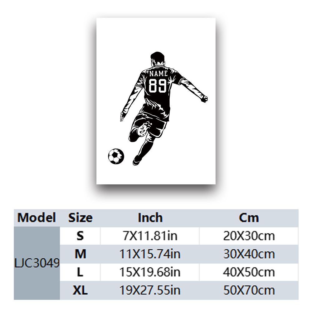 1PC Fußballspieler Anpassbare  – Art Print Framed Bewertung und Preis